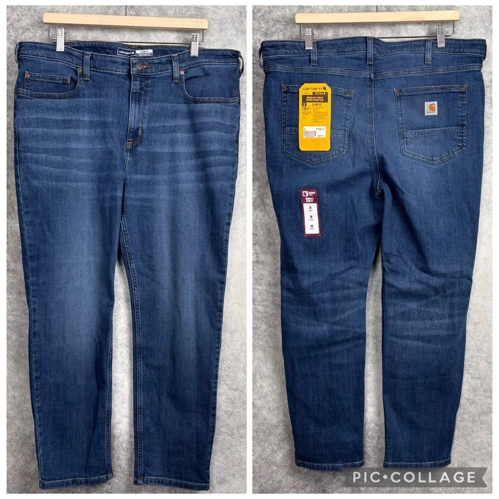 Carhartt‎ Women's Rugged Flex Slim Fit High-Rise Jeans Size 18 Short NWT